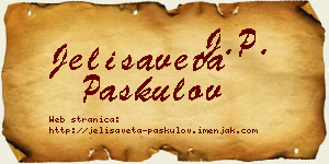 Jelisaveta Paskulov vizit kartica